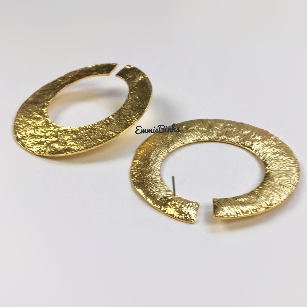 ✨3for$38 New Zara Textured Circular Open Hoop Earrings - Picture 12 of 16